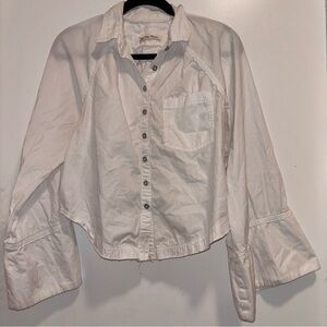 We The Free by Free People : white button down oversized bell sleeve shirt